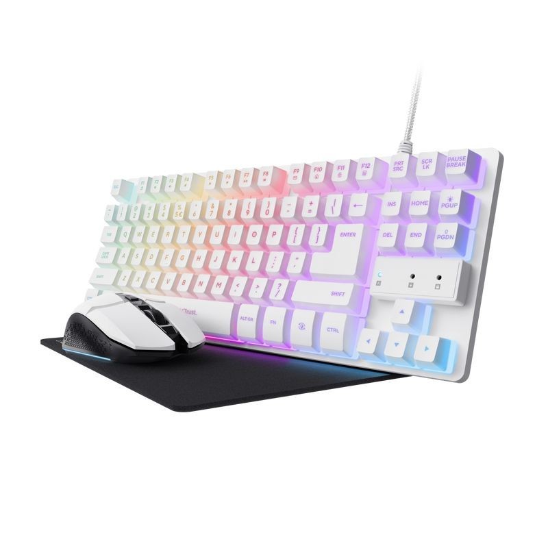 TECLADO + RATON WIRELESS + ALFOMBRILLA TRUST GXT 794W GAMING BUNDLE WHITE