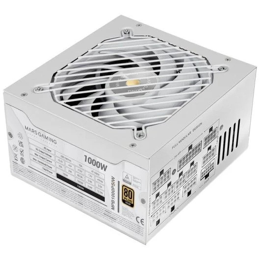 FUENTE DE ALIMENTACION MARS GAMING MBP 1000W 80+ GOLD MODULAR WHITE