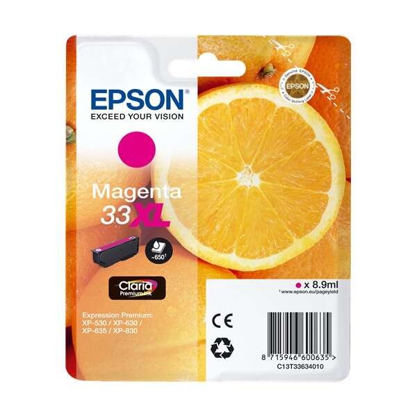 TINTA EPSON C13T33634012 MAGENTA XL 33XL