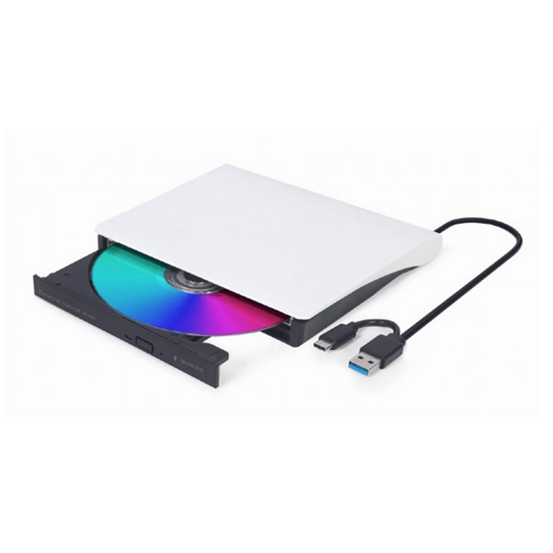 REGRABADORA EXTERNA DVD GEMBIRD DUAL USB-A/C WHITE