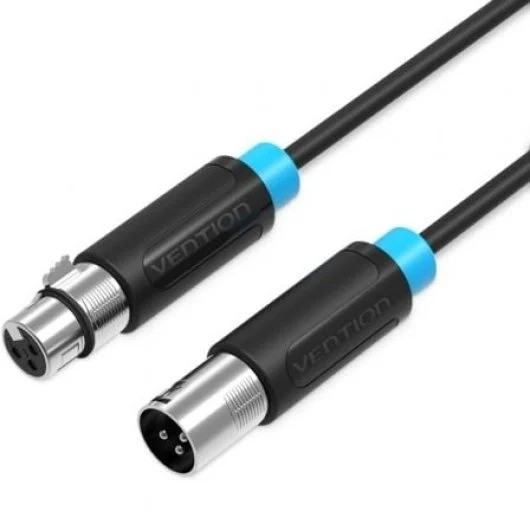 CABLE ESTEREO VENTION XLR M - XLR H 10M BLACK