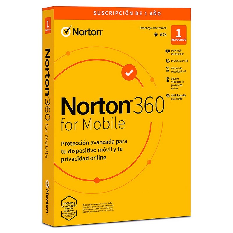 NORTON 360 MOBILE ES 1 USER 1 DEVICE 1 AÑO L. ELECTRONICA