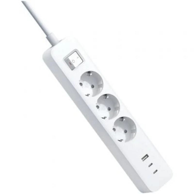 REGLETA XIAOMI POWER STRIP 3 SCHUKOS USB/USB-C PROTECCION 20W 1,4M WHITE