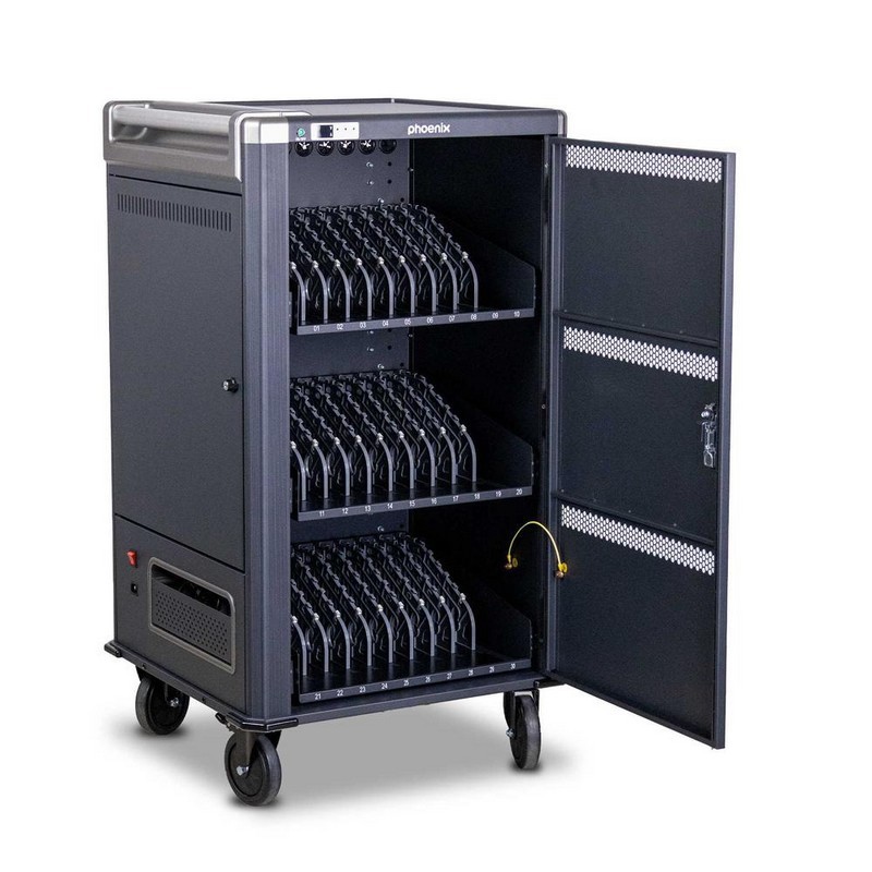 ARMARIO DE CARGA PHOENIX 30 DISPOSITIVOS TABLETS/PORTATILES HASTA 15.6 SUELO CON RUEDAS