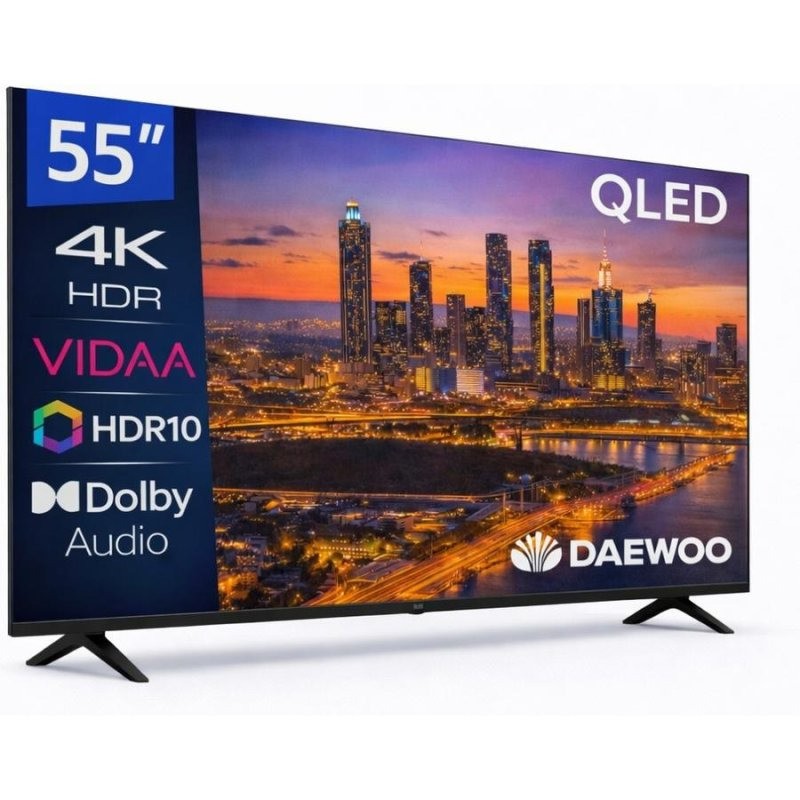 TELEVISOR DAEWOO 55 QLED 4K UHD USB SMART TV ANDROID WIFI