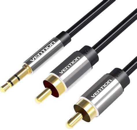 CABLE ESTEREO VENTION JACK 3.5/M - 2X RCA/M 2M BLACK