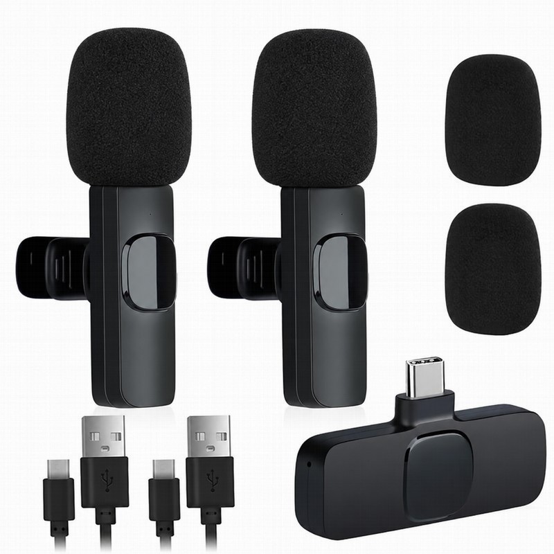MICROFONO RECEPTOR ONEWAY USB C LAVALIER 2 MICROFONOS PINZA WIRELESS