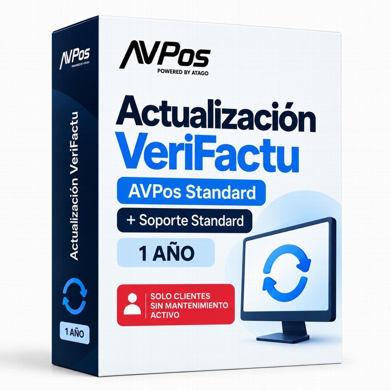 LICENCIA AVPOS ACTUALIZACION VERIFACTU + SOPORTE STANDAR ANUAL