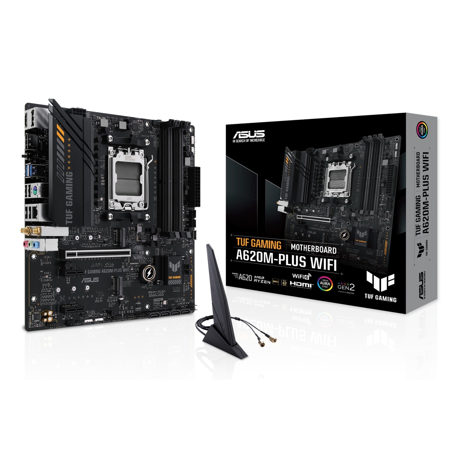 PLACA BASE ASUS TUF GAMING A620M-PLUS WIFI AM5 MATX 4XDDR5 HDMI DP