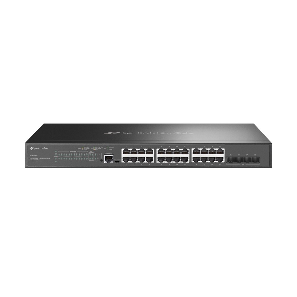 SWITCH TP-LINK JETSTREAM 24 PUERTOS POE+ + 4 SFP TL-SG3428MP SEMIGESTIONABLE