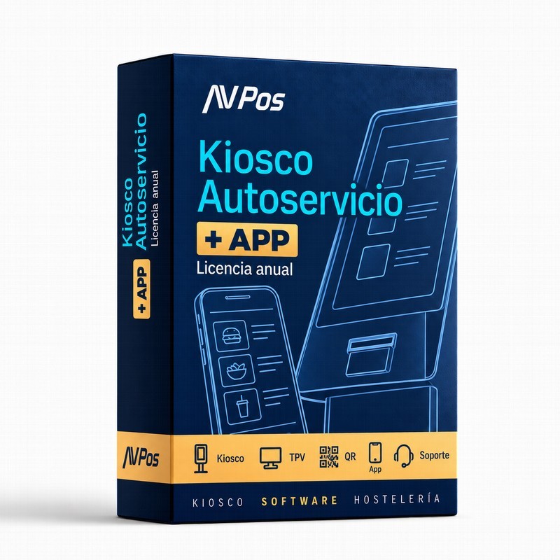 LICENCIA AVPOS KIOSKO + SOPORTE + TPV + QR + APP ANUAL